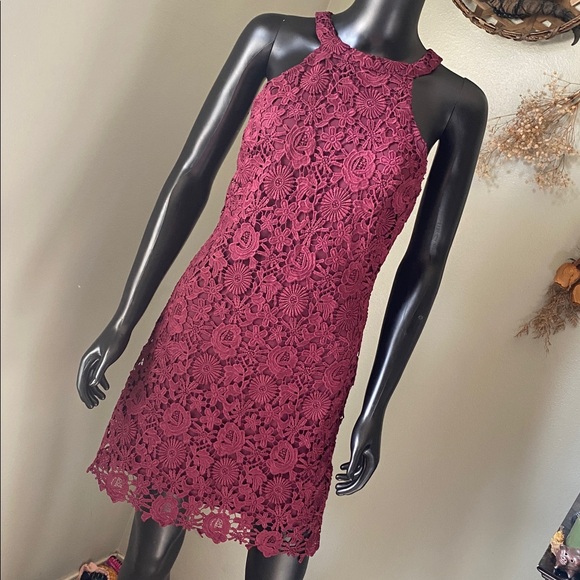 Lulus Dresses & Skirts - Lulu's Burgundy Lace Mini Dress